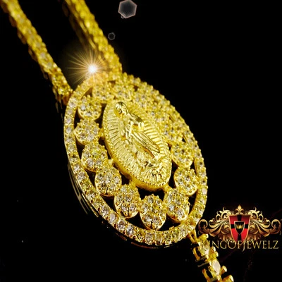 COLLAR ROSARIO DE DISEÑO HOMBRE MUJER ACABADO ORO AMARILLO 14K DIAMANTE LABORATORIO CANARIO 32" Foto 1 de 4