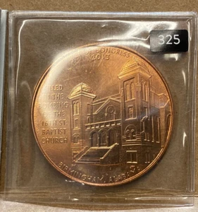 BIRMINGHAM ALABAMA BOMBING US MINT MEDAL BRONZE 1.5" 325 - Picture 1 of 2