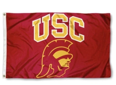 Bandera con logotipo de cabeza de troyano de troyanos USC 3x5 Foto 1 de 4