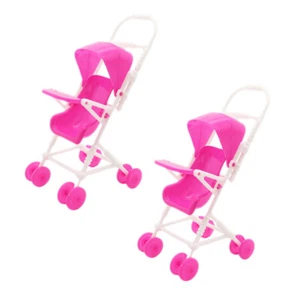 2 Pcs Simulation Cart Baby Doll Stroller House Decor Travel Toddler - Picture 1 of 12