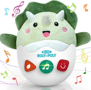 Baby Dinosaur Toys 0-3-6-12 Months, Musical Infant Toys with Light & Sounds, Sof - Picture 1 of 16