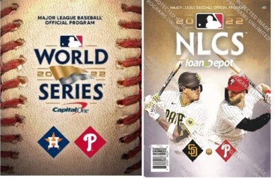 2022 WORLD SERIES + NLCS PROGRAM SET (2) PHILADELPHIA PHILLIES V. ASTROS PADRES - Image 1 of 4