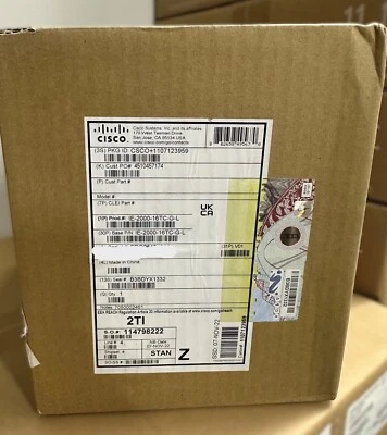 New Sealed Cisco IE-2000-16TC-G-L Industrial 2000 Series 20 Ports Switch - Image 1 of 3
