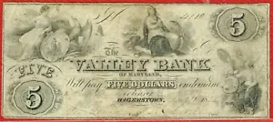 Valley Bank of Maryland, Hagerstown MD 31.1.1855 5 $ Sehr schön - Bild 1 von 2