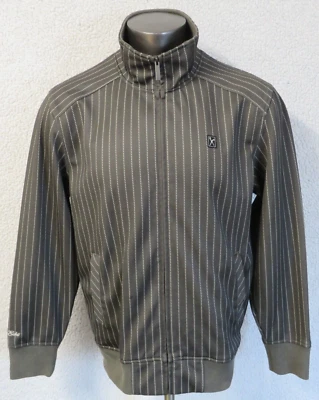 Marc Ecko Unltd. Full Zip Jacket Cut Sew Green White Size L Polyester Cotton - Image 1 of 4