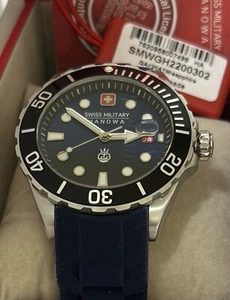 Swiss Military Hanowa Quartz 43mm Blue/Black Dial 200M Excellent Condition - Picture 1 of 12