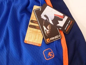 New And1 Mens Basketball Gym Workout Shorts Draw String S L 2XL 3XL Blue Orange - Picture 1 of 4