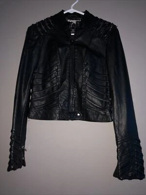 CHAQUETA MUJER BKE ROPA EXTERIOR CUERO COMO MOTO TALLA M CADENAS Foto 1 de 4