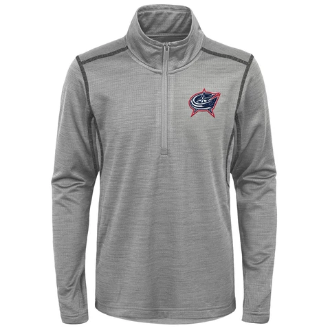 Columbus Blue Jackets NHL Boys Youth (8-20) 1/4 Zip Pullover Sweater, Grey Cover