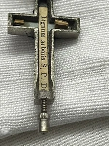 GREAT ANTIQUE LIGNUM ARBORIST ORIGINAL RELIQUARY CRUCIFIX - Picture 1 of 5