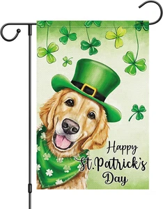 Welcome St. Patrick'S Day Garden Flag 12X18 Double Sided, Burlap Small Spring Go - Picture 1 of 12