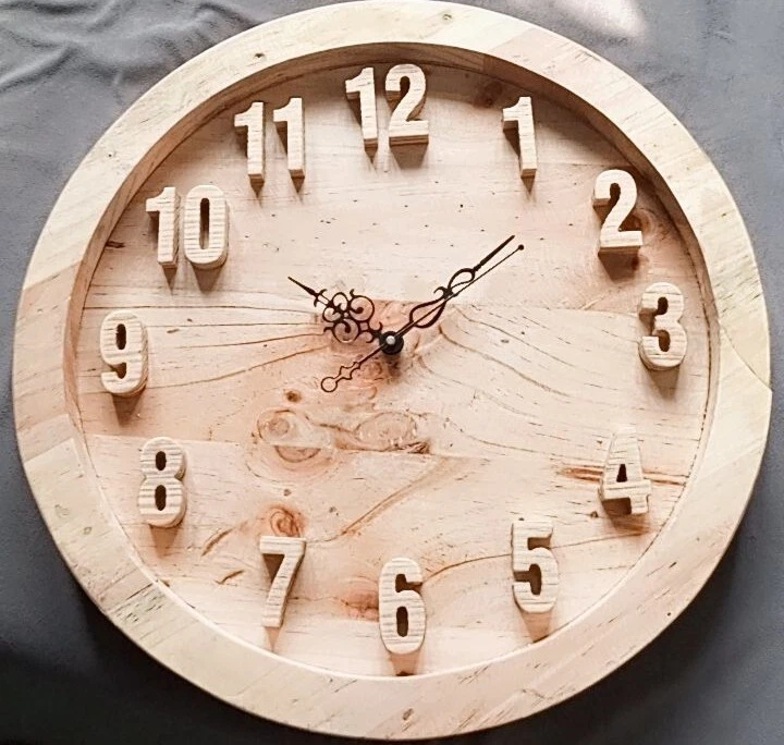 Elegant Looking Wooden wall Mounted clock New Customize home Decorative Handmade - Image 1 of 4