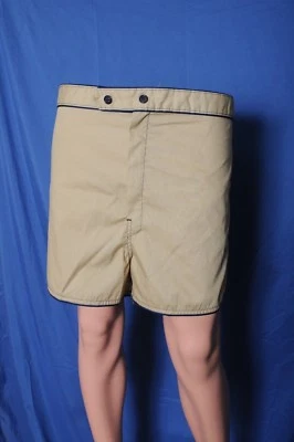 Traje de baño corto vintage años 70 tostado con detalle azul cremallera frontal 2XL  Foto 1 de 4