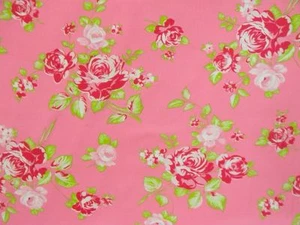 Tanya Whelan Darla Rose Shabby Blush Fabric - Picture 1 of 2