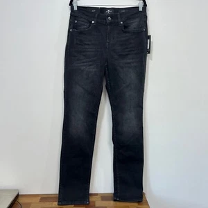 7 For All Mankind Herren Slimy Jeans 30 schwarz grau neu mit Etikett $ 198 schmal gerade Baumwolle - Bild 1 von 11