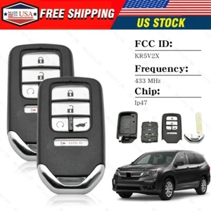 KR5V2X Smart Remote Key Fob for Honda Civic CR-V 2017 2018 2019 2020 Pilot 2021 - Picture 1 of 12