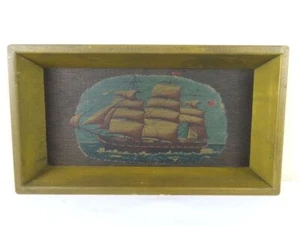 Bandeja náutica de madera pintada vintage colgante de pared 13,5" x 7,5" x 2" - Imagen 1 de 4