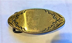 Belt Buckle - Gold-Color with Designs at Each End - Picture 1 of 2