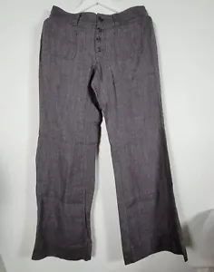 CAbi Womens Gray Slate Linen Sailor Pants Size 8 Wide Leg Casual 371New $98 - Picture 1 of 12