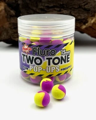 Dynamite Baits Fluro Two Tone Pop Ups Plum & Pineapple 15mm 80g Angelfutter DA - Bild 1 von 2