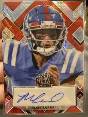 2022 Leaf Metal Draft Matt Corral Wave Red Auto 2/4 Carolina Panthers Ole Miss🔥 - Image 1 of 2