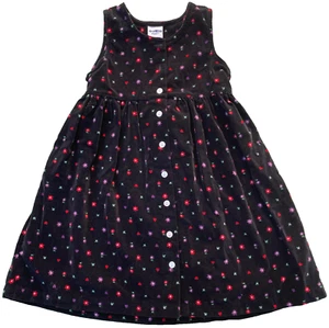 GIRLS BLACK FLORAL VELVET DRESS Size 6x - 26"x261⁄2" Long - OSHKOSH B'GOSH - Picture 1 of 6