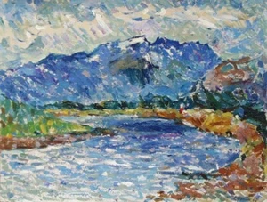 Alexander Fesiuk (1914-2001) "Mountain river", oil painting, 1968 (1) - Picture 1 of 2