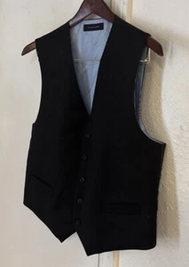 New Tommy Hilfiger Black Wool Vest L Large 42 - Picture 1 of 3