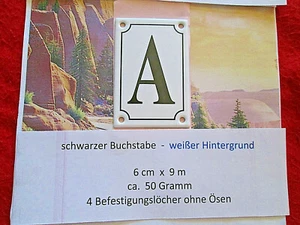 Hausnummer Emaille Zusatz A schwarzer Buchstabe weißer Hintergrund 6cm x 9cm - Picture 1 of 5