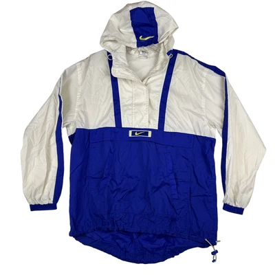 Vintage Nike Pullover Jacket Womens Medium 90s Colorblock Hooded Windbreaker - Image 1 of 4