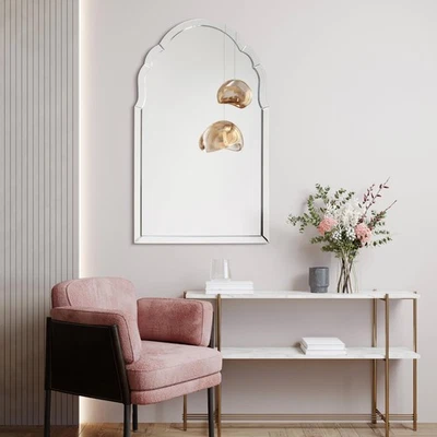 Elegant Arch Wall Mirror, for Vanity, Bathroom, 1"-Beveled Center Mirror,Read... - Image 1 of 4