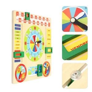 Calendar Clock Toy Toddler Children's Cognitive Teaching Toys Learn Time Kids - Picture 1 of 12