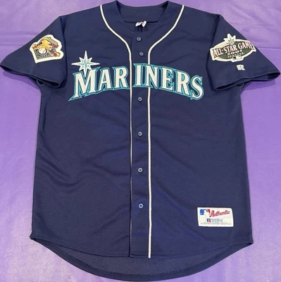 Camiseta deportiva auténtica 2001 Ichiro Suzuki Seattle Mariners #51 Rookie Russell 48 Foto 1 de 4
