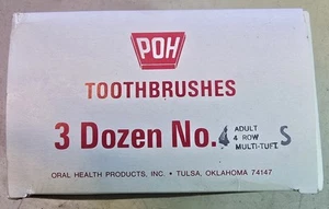 ✨Vintage POH NO.4 Adult 4 Row Multi-Tuft Toothbrushes - Lot Of 36✨NOS - Picture 1 of 3