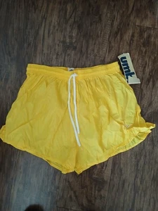 Vintage 80's Umbro Yellow Nylon Athletic Football FutbolSOCCER Shorts XLARGE NWT - Picture 1 of 3