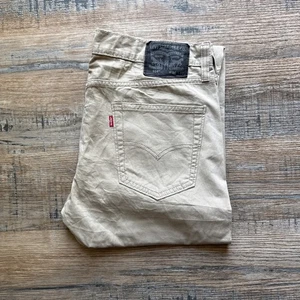 Levis 514 Chino Trousers 34W 32L Mens Beige Cream Regular Straight Pants - Picture 1 of 7