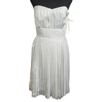 White House Black Market Strapless White Pleated Bridal Party Shower Dress 6 NWT - Image 1 of 4