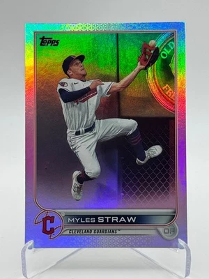 2022 Topps Series 2 #654 MYLES STRAW | Rainbow Foil - Image 1 of 2