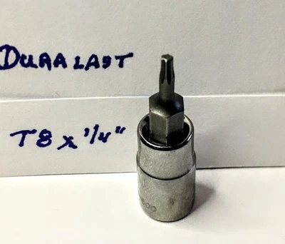 Duralast T8 x 1/4" Dr  Star Bit Socket 50-600  Free  USA Shipping - Image 1 of 2