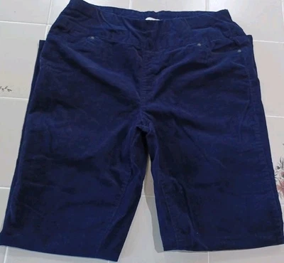 Pantalones de pana elásticos Coldwater Creek para mujer azul marino frente plano {talla 12}  Foto 1 de 4