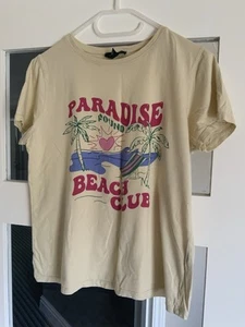 New Look T Shirt With Logo Size 12, Cream , Pre -loved - Picture 1 of 2