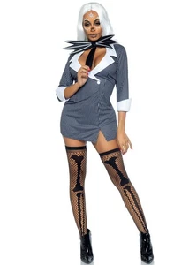 Womens Jack Skellington Leg Avenue Gothic Bone Babe Skeleton Halloween Costume - Picture 1 of 5