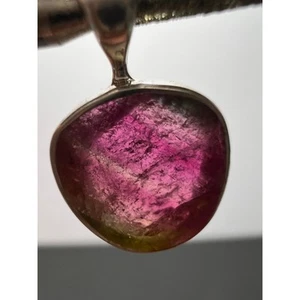 NEU Wassermelone Turmalin Sterling Silber Anhänger 1,37 Gramm - Bild 1 von 10