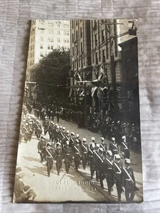 RPPC Clarksville WV Parade Ideal Studios Real Photo Postcard Early 1900 Soldiers - Picture 1 of 5