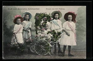 Ansichtskarte Biberach, Schützenfest, Gruppe aus dem Festzug - Bild 1 von 2