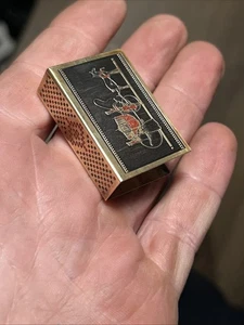 Antiker Streichholzschachtel Streichholzschachtelhalter goldfarben. Vespa - Bild 1 von 9