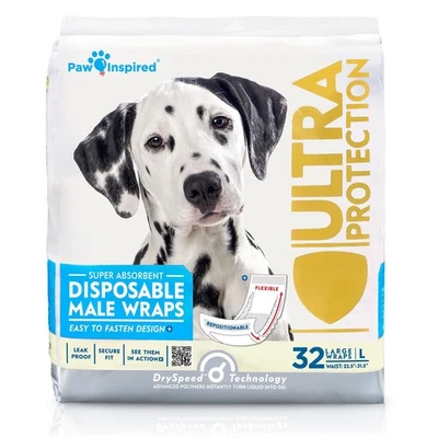 Male Dog Wraps, Disposable Dog Diapers | Belly Bands for Small, Medium, Large... - Image 1 of 4