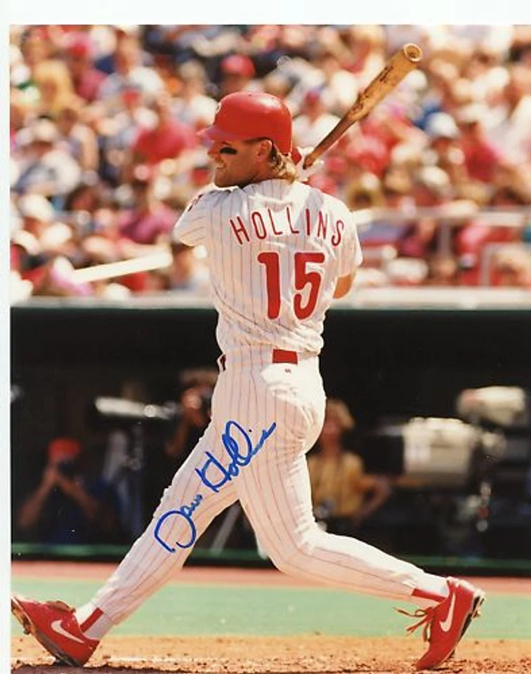 DAVE  HOLLINS     PHILADELPHIA  PHILLIES SIGNED 8X10 - Image 1 of 1