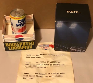 Vintage SELTENE Diät Pepsi Werbung ""Undisputed Champion"" Promo Dose & Ring - Bild 1 von 11