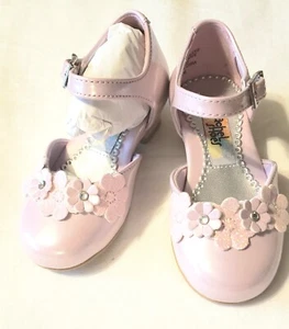 Toddler Girl's Size 6 Lil Alexis Light Pink Dress Shoes Strap Buckle Sparkle - Picture 1 of 11